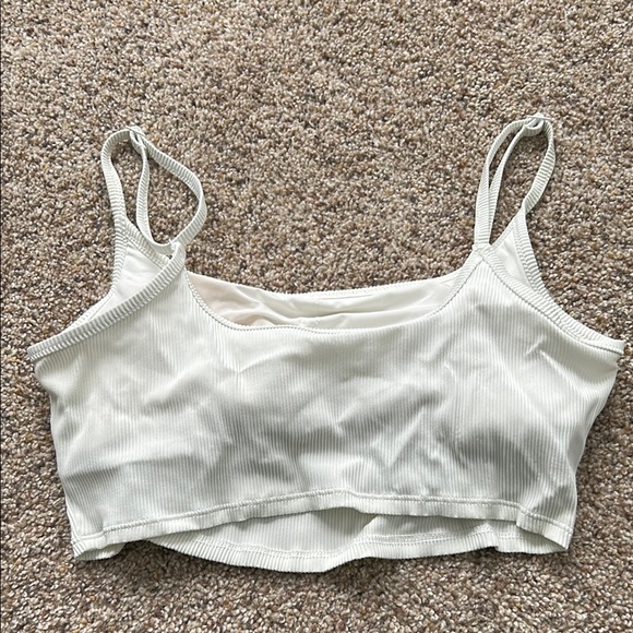 White Ribbed Swim Top - Picture 2 of 3
